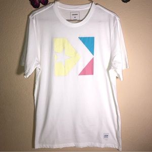 Converse Logo T-Shirt, White/Neon, Med, NWOT, pet/smoke free home